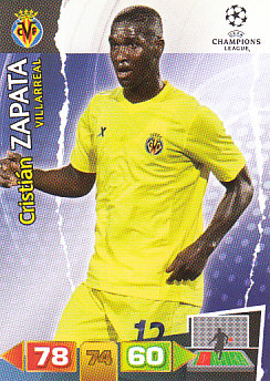 Cristian Zapata Villarreal 2011/12 Panini Adrenalyn XL CL #260